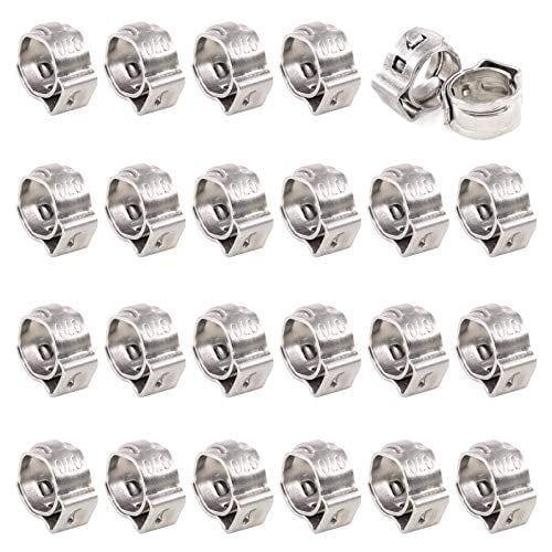 40Pcs 10.3-12.8mm Single Ear Hose Clamp,304 Stainless Ear Clamps 10.3-12.8mm 40Pcs 10.3-12.8mm Single Ear Hose Clamp,304 Stainless Ear Clamps 10.3-12.8mm